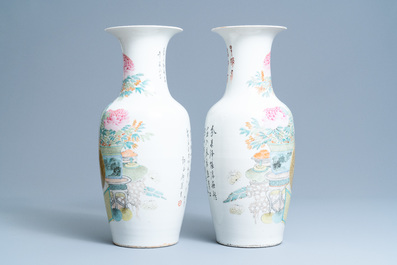 Une paire de vases en porcelaine de Chine qianjiang cai, 19/20&egrave;me