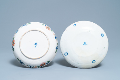 Un ensemble en fa&iuml;ence de Delft polychrome &agrave; d&eacute;cor 'quatre coeurs', 1&egrave;re moiti&eacute; du 18&egrave;me