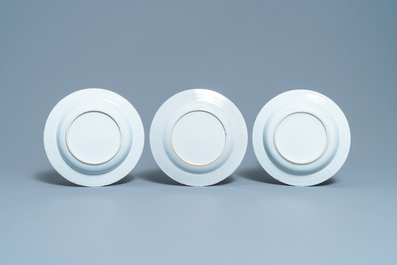 Two Chinese chargers and five plates, Kangxi/Qianlong