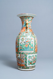 A large Chinese Canton famille rose vase, 19th C.