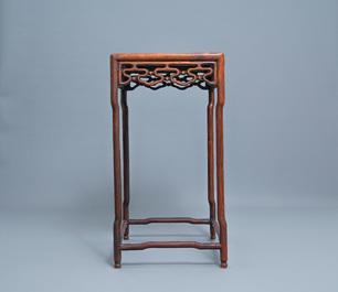 Three Chinese wooden nesting side tables, 19th C.