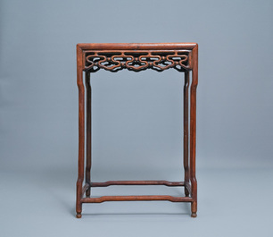 Three Chinese wooden nesting side tables, 19th C.