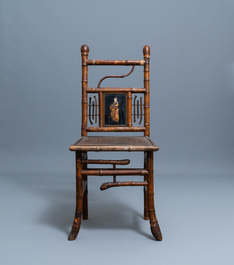 Three bamboo 'Japonism' chairs and a bench, probably Da&iuml; Nippon, Paris, late 19th C.
