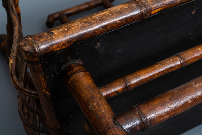 Three bamboo 'Japonism' chairs and a bench, probably Da&iuml; Nippon, Paris, late 19th C.