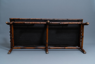 Three bamboo 'Japonism' chairs and a bench, probably Da&iuml; Nippon, Paris, late 19th C.