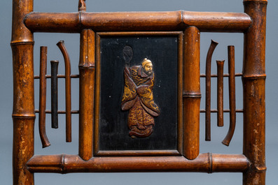 Three bamboo 'Japonism' chairs and a bench, probably Da&iuml; Nippon, Paris, late 19th C.
