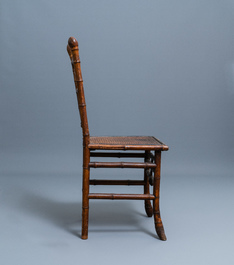 Three bamboo 'Japonism' chairs and a bench, probably Da&iuml; Nippon, Paris, late 19th C.