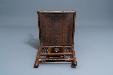 Three bamboo 'Japonism' chairs and a bench, probably Da&iuml; Nippon, Paris, late 19th C.