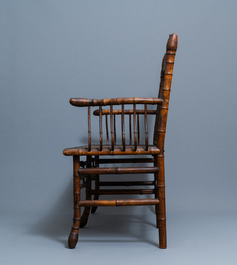 Three bamboo 'Japonism' chairs and a bench, probably Da&iuml; Nippon, Paris, late 19th C.