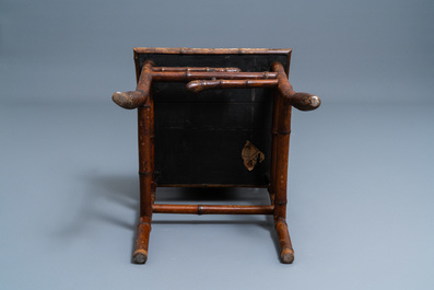 Three bamboo 'Japonism' chairs and a bench, probably Da&iuml; Nippon, Paris, late 19th C.