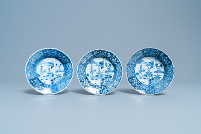 Twelve Chinese blue and white 'Romance of the Western Chamber' plates, Qianlong