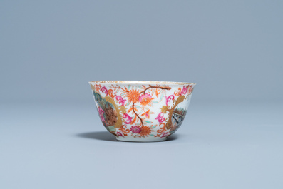 A Chinese Meissen-style export porcelain 'Peter the Great' cup and saucer, Qianlong