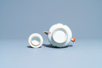 A Chinese famille rose dragon-spouted teapot and cover, Yongzheng/Qianlong