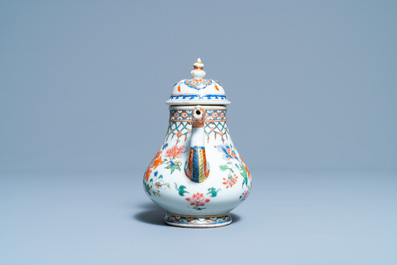 A Chinese famille rose dragon-spouted teapot and cover, Yongzheng/Qianlong