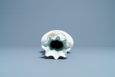A Chinese famille rose vase with animals in a landscape, 19/20th C.