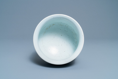 A Chinese blue and white censer with a mountainous landscape, Kangxi