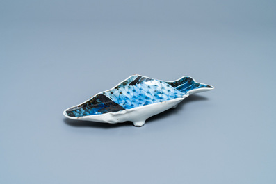 A Chinese blue and white ko-sometsuke 'carp' dish for the Japanese market, Tianqi