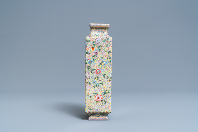 A Chinese famille rose 'rice cultivation' vase, Qianlong mark, Republic