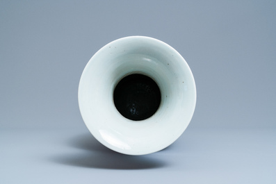 Four Chinese blue, white and celadon-ground vases, 19th C.