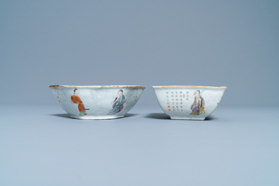 Un service &agrave; mendiants en porcelaine de Chine famille rose &agrave; d&eacute;cor 'Wu Shuang Pu', 19&egrave;me