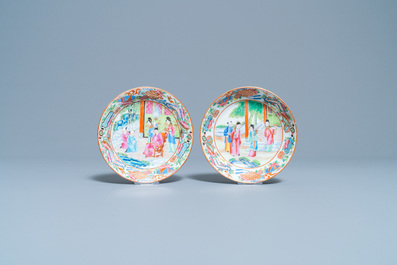 A Chinese Canton famille rose tea service, 19th C.