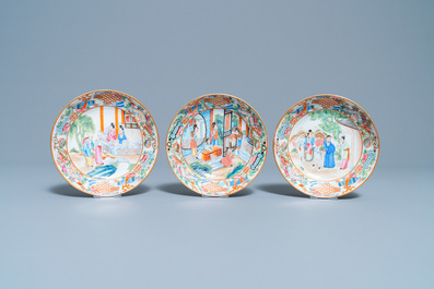 A Chinese Canton famille rose tea service, 19th C.