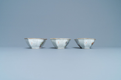 Un service &agrave; mendiants en porcelaine de Chine famille rose &agrave; d&eacute;cor 'Wu Shuang Pu', 19&egrave;me