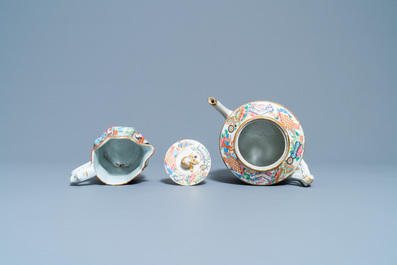 A Chinese Canton famille rose tea service, 19th C.