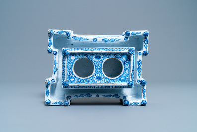 A large blue and white Delft-style inkwell, Nurnberg faience, Germany, 18th C.