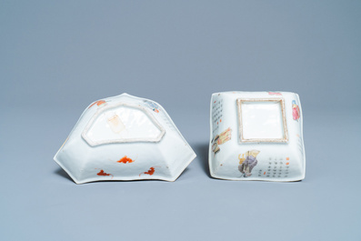 Un service &agrave; mendiants en porcelaine de Chine famille rose &agrave; d&eacute;cor 'Wu Shuang Pu', 19&egrave;me