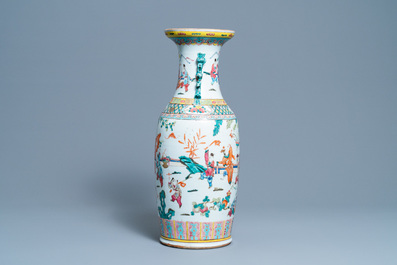 A Chinese famille rose 'playing boys' vase, 19th C.