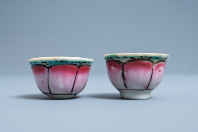 Neuf pi&egrave;ces en porcelaine de Chine Bencharong pour le march&eacute; thai, 19&egrave;me