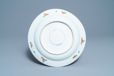 A Chinese famille verte 'qilin and phoenix' dish, Kangxi