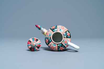 A Chinese famille rose phoenix-spouted teapot and cover, Yongzheng