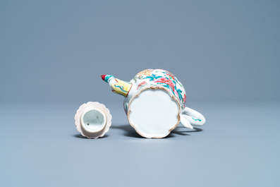 A Chinese famille rose phoenix-spouted teapot and cover, Yongzheng