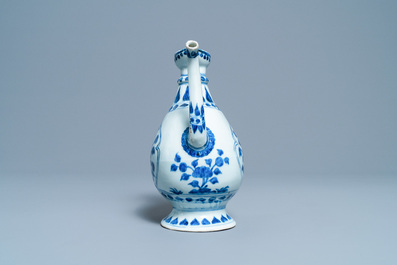 A Chinese blue and white Islamic market 'aftaba' ewer, Kangxi
