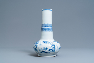 A Chinese blue and white bottle vase, Chenghua mark, Kangxi