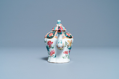 A Chinese famille rose phoenix-spouted teapot and cover, Yongzheng