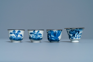 Eleven Chinese blue and white Vietnamese market 'Bleu de Hue' wares, 18/19th C.