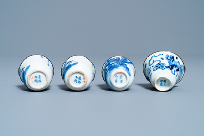 Eleven Chinese blue and white Vietnamese market 'Bleu de Hue' wares, 18/19th C.