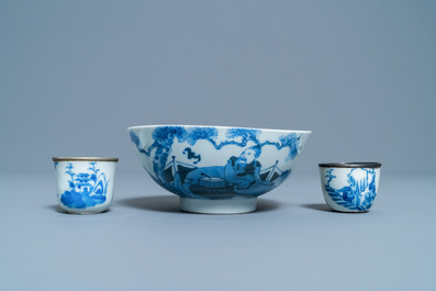 Six Chinese blue and white Vietnamese market 'Bleu de Hue' wares, 18/19th C.