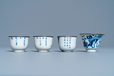 Eleven Chinese blue and white Vietnamese market 'Bleu de Hue' wares, 18/19th C.
