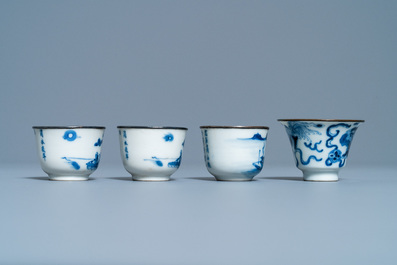 Eleven Chinese blue and white Vietnamese market 'Bleu de Hue' wares, 18/19th C.