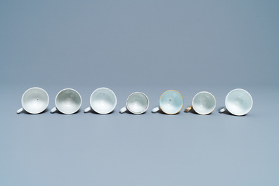 Seven Chinese famille rose cups, Yongzheng