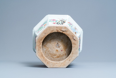 A Chinese hexagonal famille rose jardini&egrave;re, Qianlong