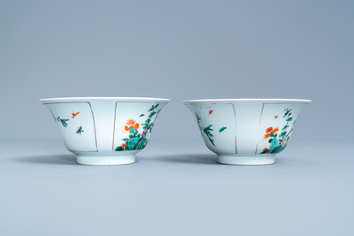 A pair of Chinese famille verte bowls, Kangxi