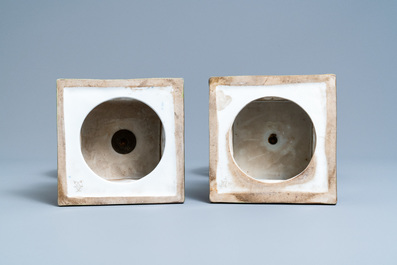 A pair of S&egrave;vres-style vases and covers, prob. Samson, Paris, 19th C.