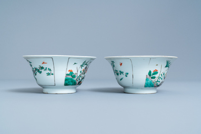 A pair of Chinese famille verte bowls, Kangxi
