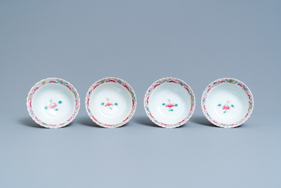 Un service de 56 pi&egrave;ces en porcelaine de Chine famille rose pour le march&eacute; Straits ou Peranakan, 19&egrave;me