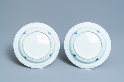 Six Chinese blue and white plates, Yongzheng/Qianlong